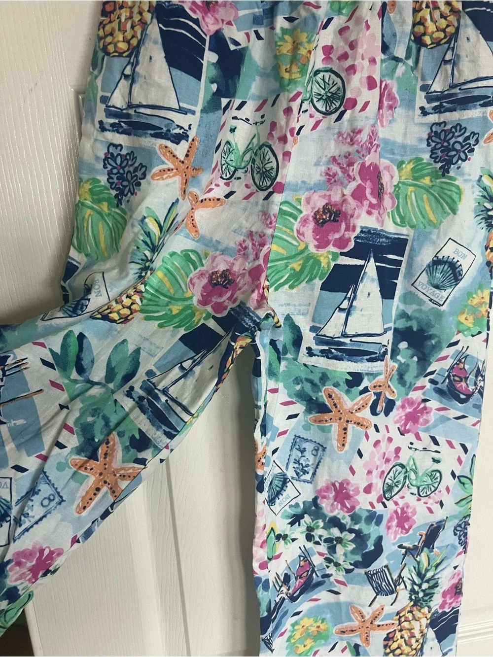Tropical Vacation Print Wide Leg Jumpsuit